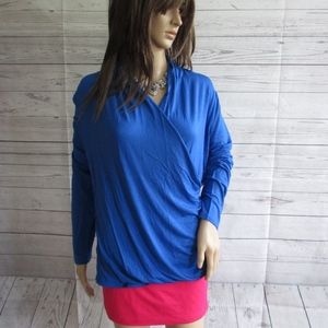 NWT - PECK & PECK blue knit top - sz L - MSRP $68.